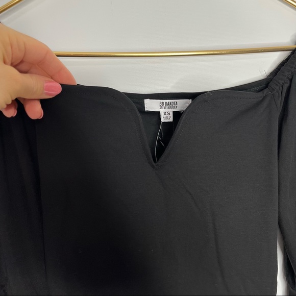 BB Dakota x Steve Madden Black One Piece Sweetheart Long Sleeve Bodysuit Size XS - Picture 8 of 12